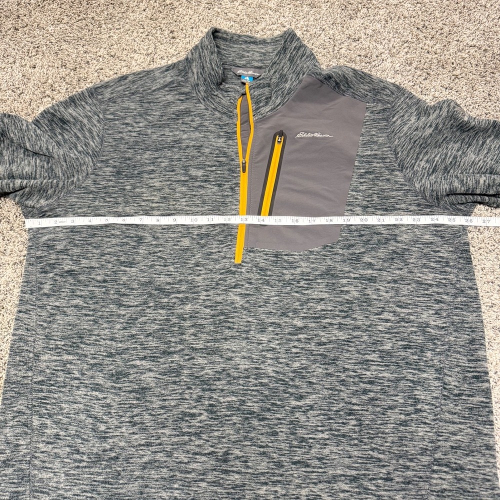 Eddie Bauer Mens XL Tall 1/4 Zip Fleece Pullover Gray Heather Outdoor Casual - Picture 5 of 7